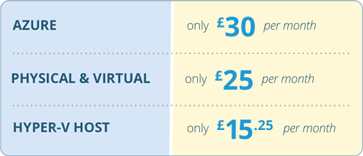 Server Protection Pack Pricing Table